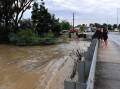 Swollen: The Creswick Creek flooded in the January storms.