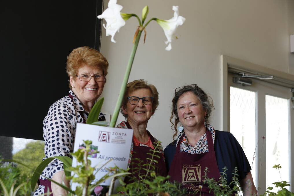 ZONTA CLUB: Gay Hanrahan, Annette Mouat and Gayle Freemantle at a 2018 event. The Zonta Club hosts markets and fundraisers. Picture: EMMA D'AGOSTINO 
