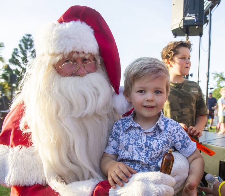 MEETING SANTA: Ryder Hamilton meets Santa at a Christmas event in 2019. Picture: DARREN HOWE