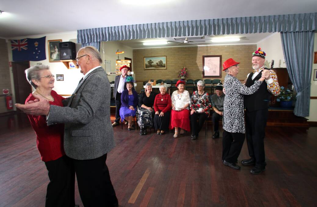 BOOGIE NIGHTS: Joan and Boyd Menzel, who have been married for 54 years have been dancing for 17 years, Lesley and Robert Campbell. Picture: GLENN DANIELS