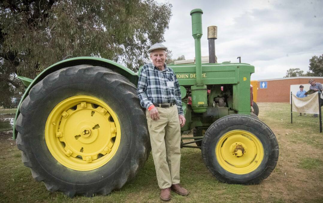 Joe Chappel with his vintage tractor. Picture: DARREN HOWE 