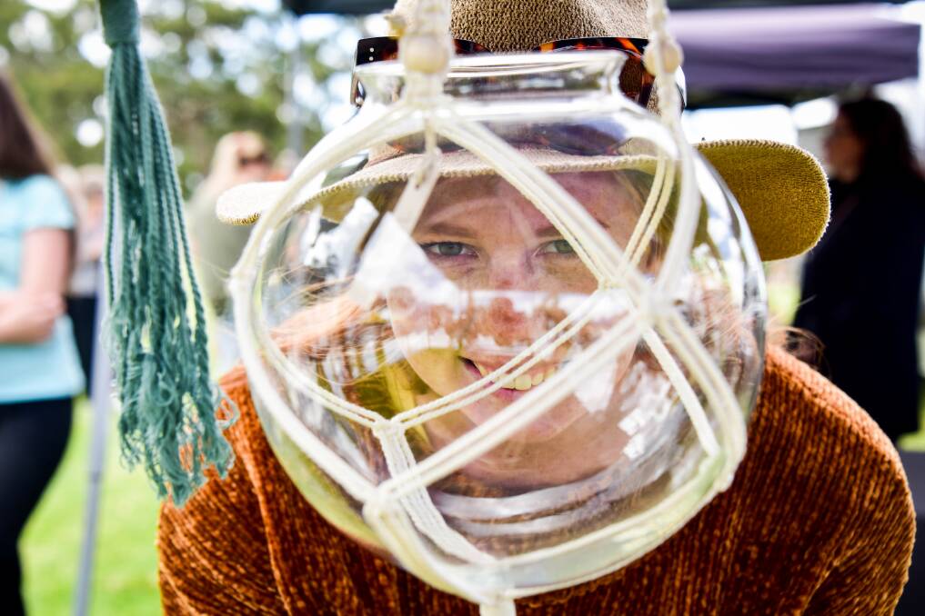 CREATIONS: Rachel Wardell of Harmony and Winter at a market in central Victoria. Picture: BRENDAN McCARTHY