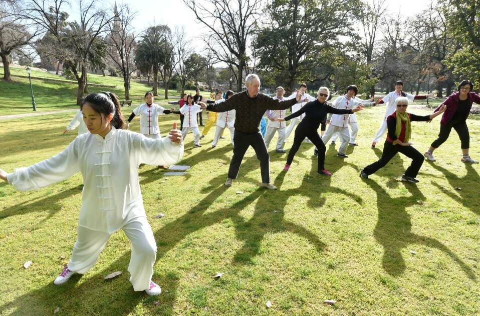 ACTIVE: Tai Chi session run by a study group from Wenjian High School in China. Picture: JODIE WIEGARD