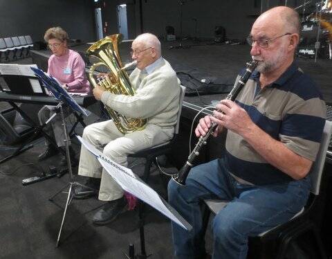 TALENTED TRIO: Carol Baker (keyboard), Peter Darlow (euphonium) and Peter Alexander (clarinet) are excited to be back again to lead the singing at Hymns Alive after the lockdown. Picture: SUPPLIED