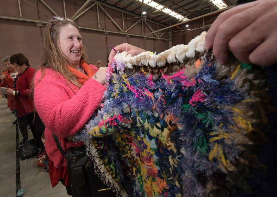 Margie Thorpe crochets something special. Picture: NONI HYETT