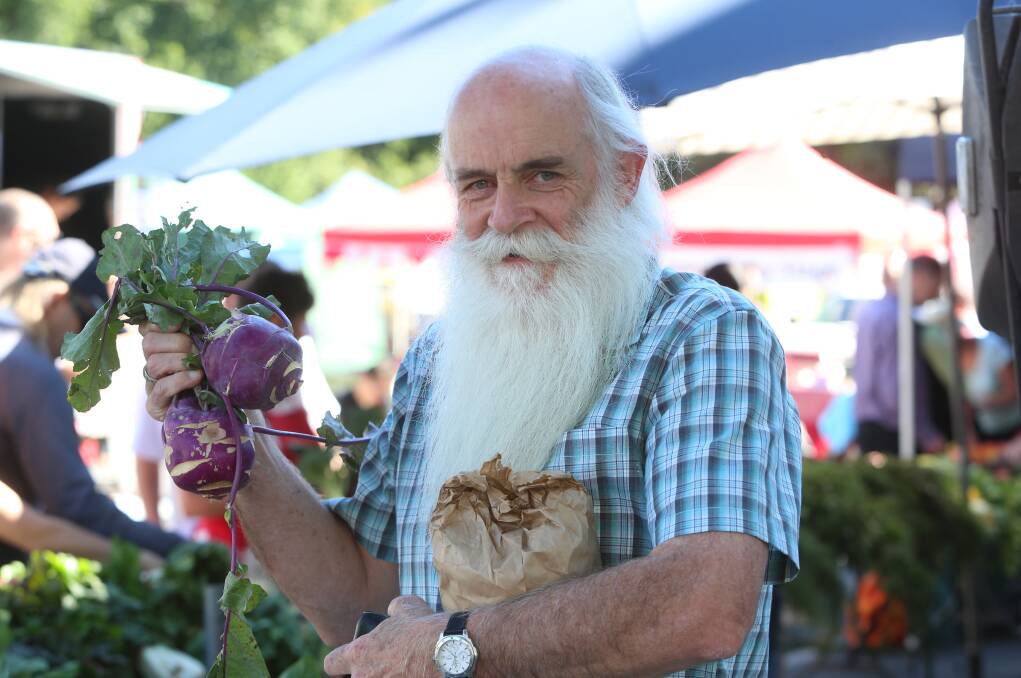 FARMERS MARKET: Roger McBurney attends a local farmers market. Picture: GLENN DANIELS