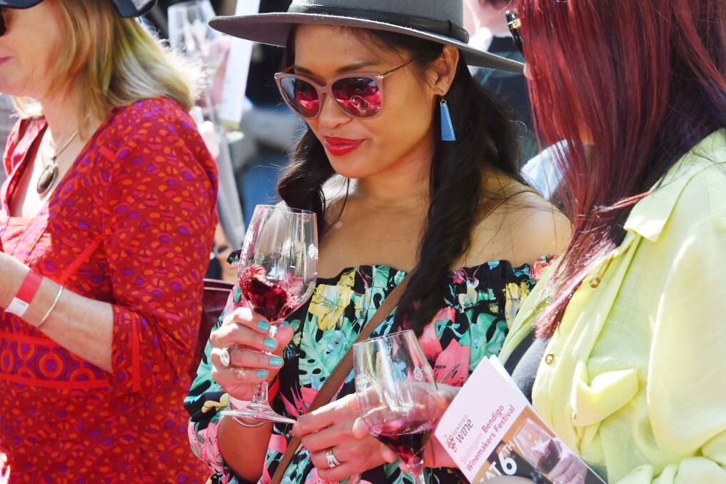 WINE TIME: Jess Caruana at the Bendigo Winemakers Festival in 2019. Picture: DARREN HOWE