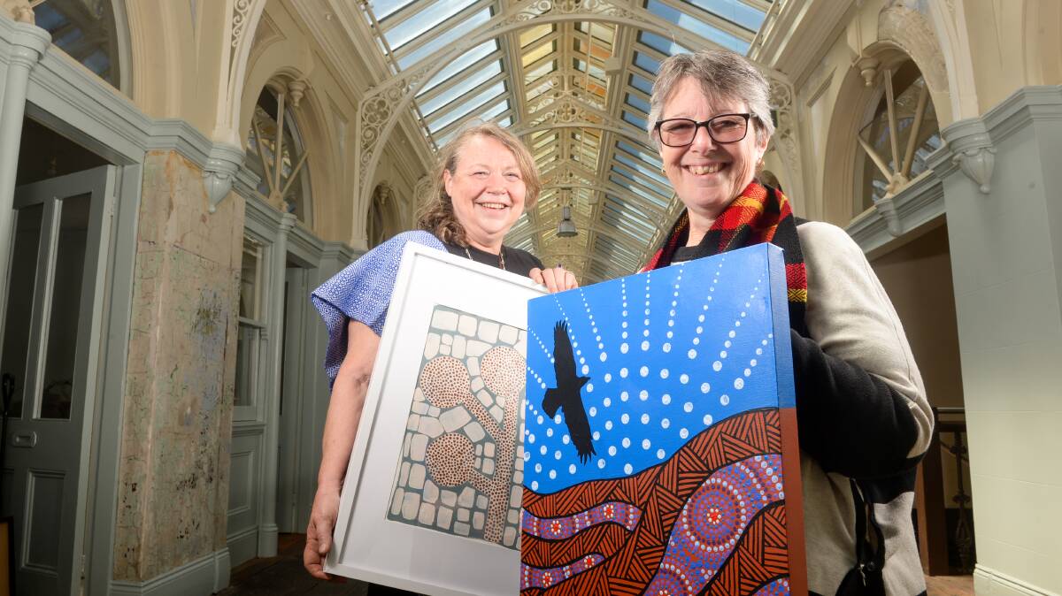 NEW VENTURE: Aboriginal artists Trina Dalton-Oogjes and Lorraine Brigdale will be part of the Cultural Exchange space at the Beehive Building. Picture: DARREN HOWE 