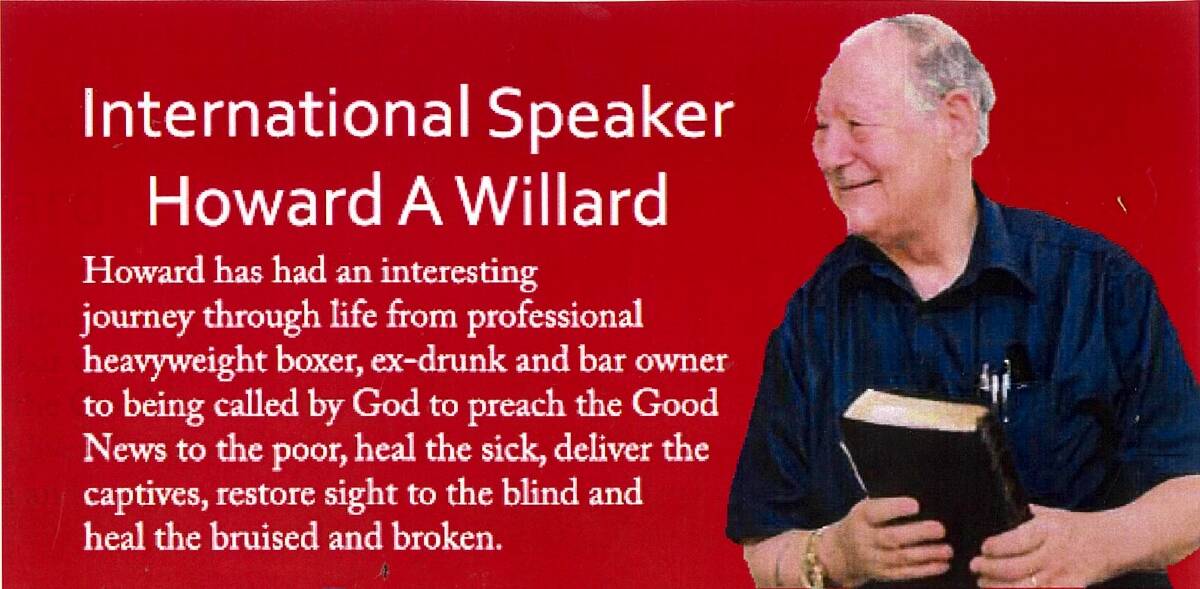 PRESENTATION: Flyer details for talk by Howard A Willard. Picture: SUPPLIED.