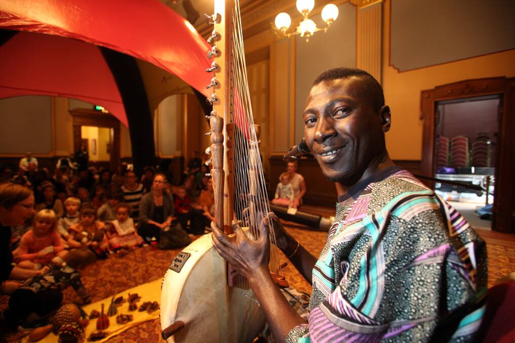 2019's Zinda Festival held a multicultural cushion concert ahead of the event. Jali Buba, plays the Kora. Picture: GLENN DANIELS