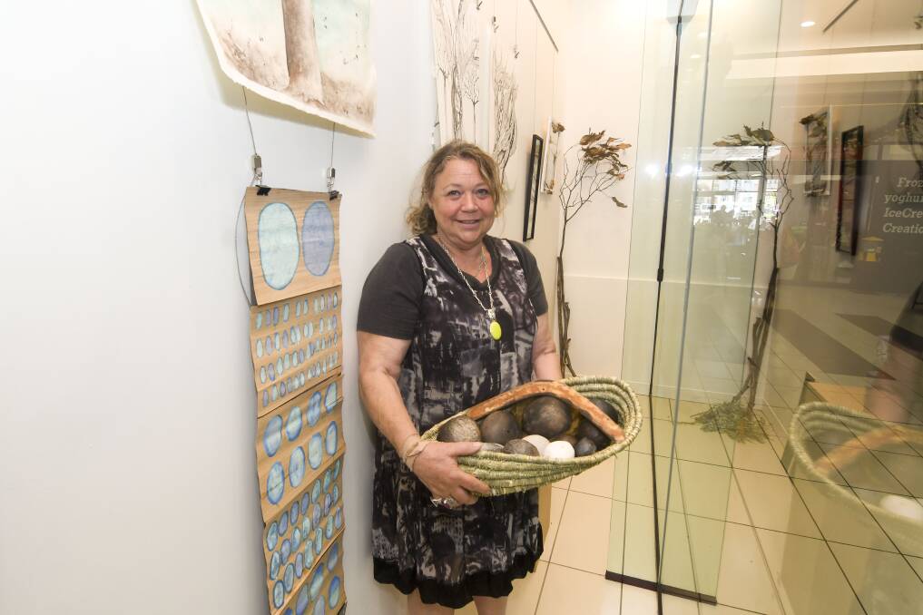 ARTISTIC: Lorraine Brigdale showcases some of her works in 2019. Picture: NONI HYETT