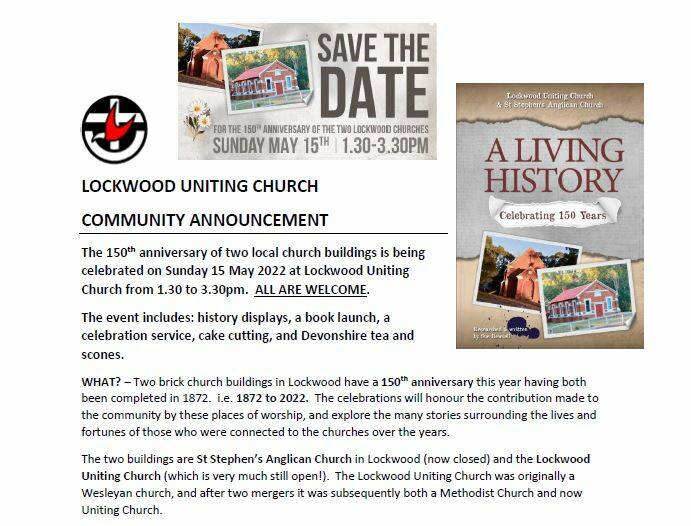 COMMUNITY EVENT: The 150th anniversary of two local church buildings is being celebrated. Poster: SUPPLIED