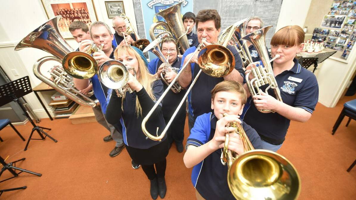 IN SONG: Marist Brass Band members in 2016. Picture: BENDIGO ADVERTISER.