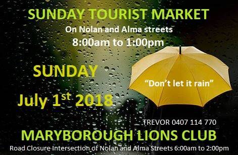 MAKING A MARKET: Maryborough Lions Club's tourist market flyer. Picture: SUPPLIED.