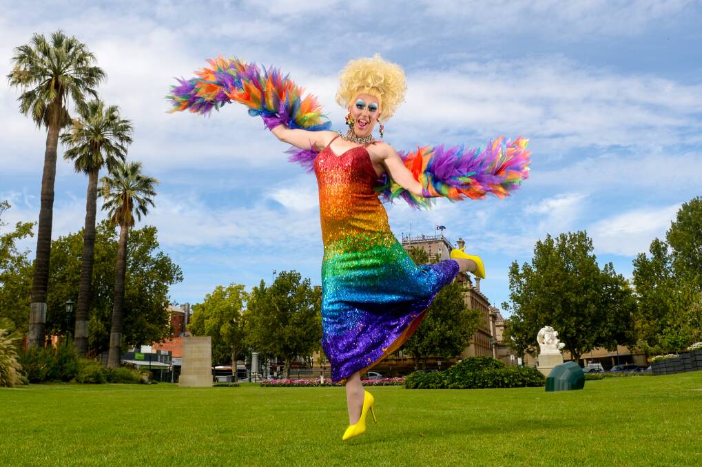 PRIDE: Drag queen Polly Filla is excited for the Bendigo PRIDE festival to start on March 12. Picture: DARREN HOWE