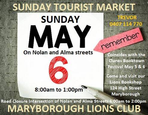 TOURIST MARKET: Flyer for the Maryborough Lions Tourist Market. Picture: SUPPLIED.