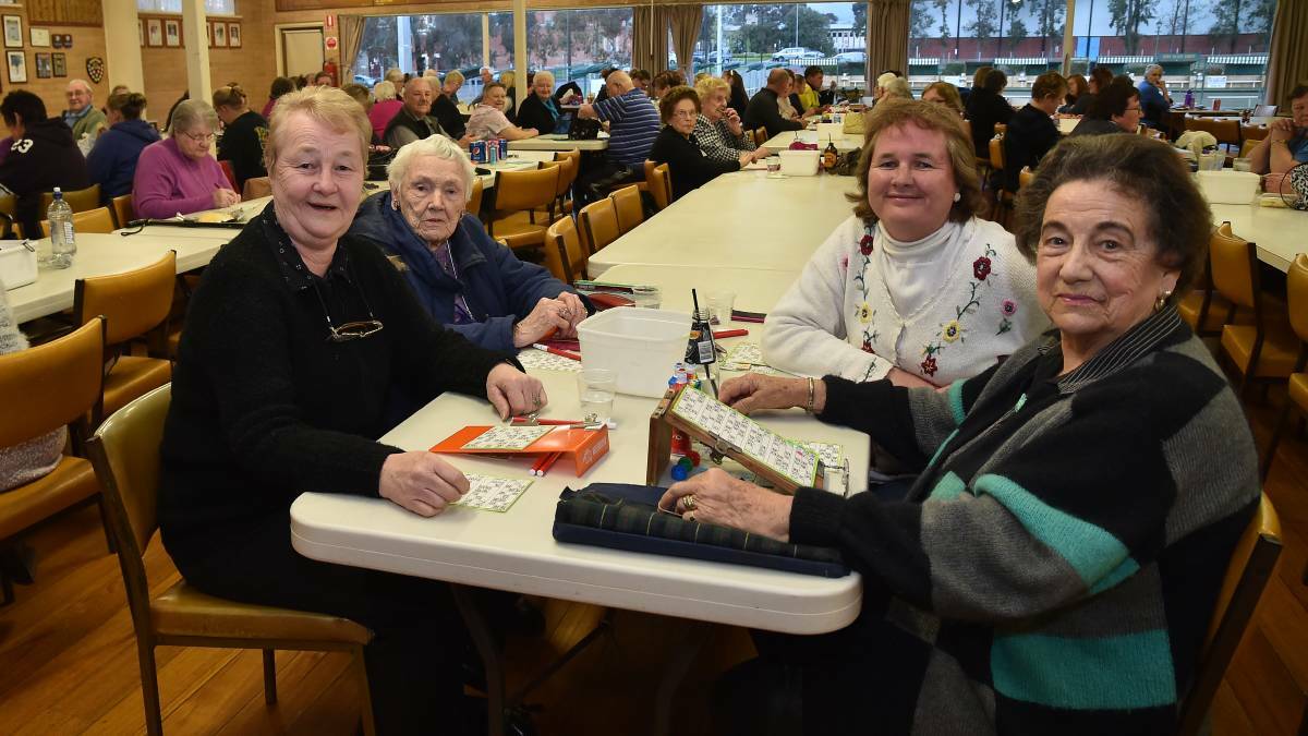 BINGO FUN: Therese Morley celebrates her birthday with Edna Dempster, Linda McDonell and Shirley West. Picture: BENDIGO ADVERTISER.