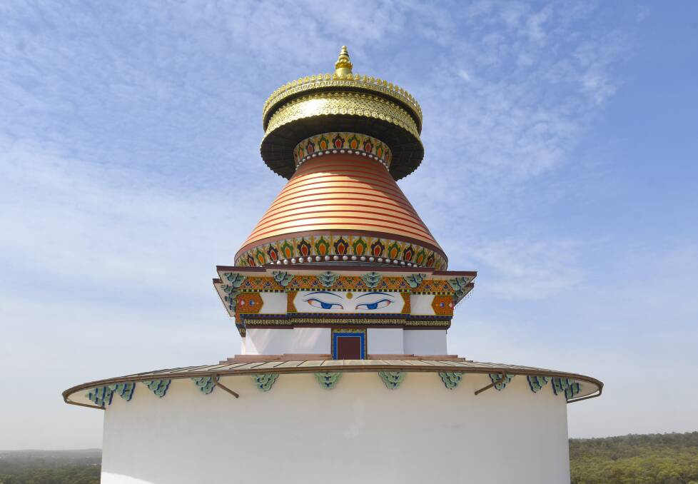COMPASSION: The Great Stupa of Universal Compassion unveilling in 2020. Picture: NONI HYETT