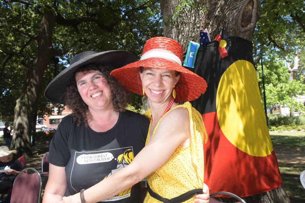 COMING TOGETHER: Forest Keegel and Vicki Anderson at the 2019 Australia Day Celebrations in Castlemaine. Picture: NONI HYETT