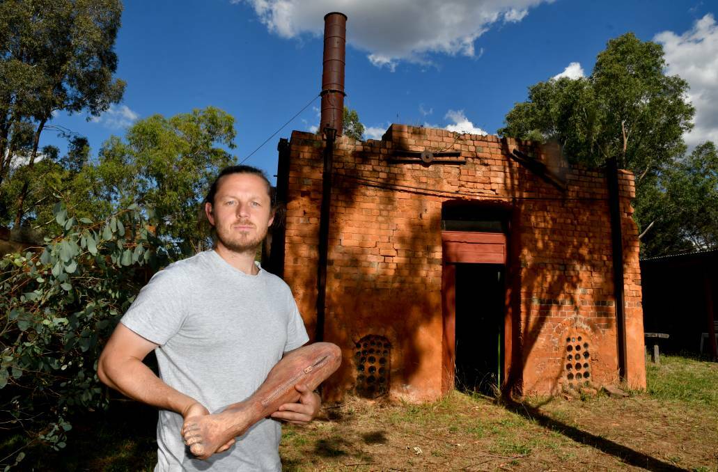 ART SPACE: Castlemaine Brickworks Gallery's Doryan Gowty in the kiln space at the property. Picture: NONI HYETT