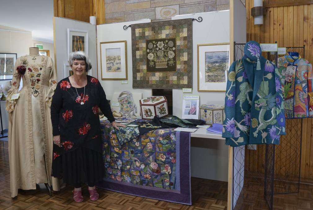 TALENTED: Beverley Downie with a display of hers in 2017. Picture: SUPPLIED