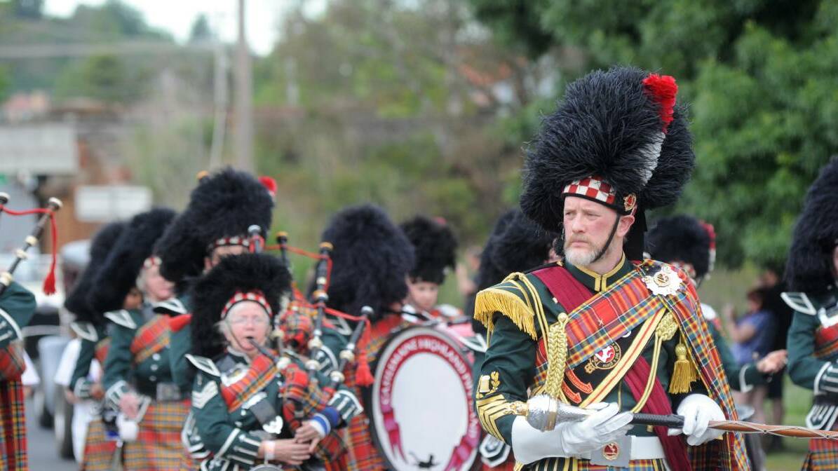 SPREADING MESSAGE: The Castlemaine Highland Pipe Band in 2014.