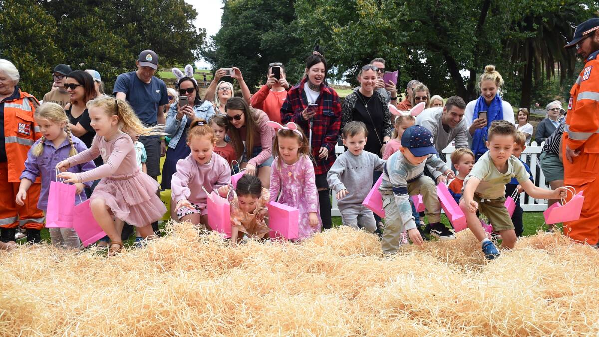 Children enjoy the Vision Australia Easter Egg Hunt 2022. Picture by Noni Hyett