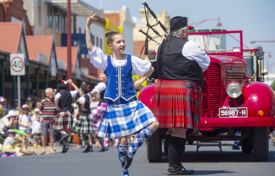 TOE TAPPING SKILL: Highland Gathering Street Parade in Maryborough 2020. Picture: DARREN HOWE