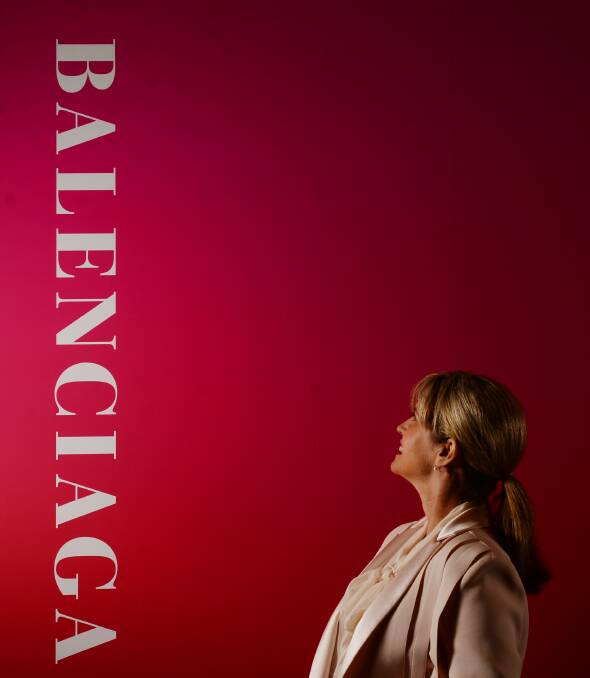 BALENCIAGA: Bendigo Gallery acting director Gabbie Harrington announces the Balenciaga Exhibition Picture: DARREN HOWE
