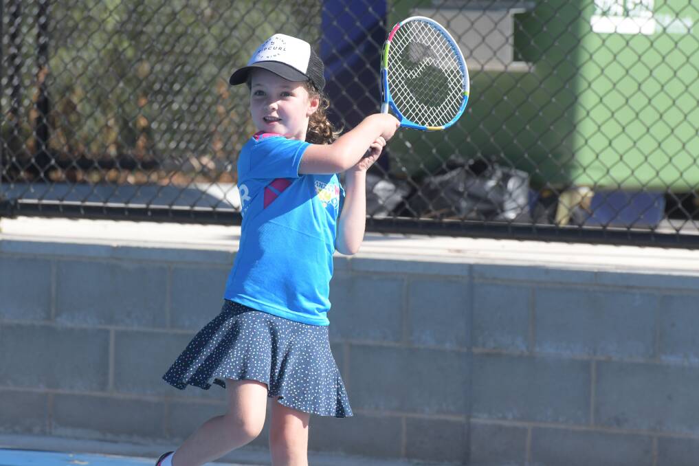 READY TO PLAY: Alix Taylor enjoys Junior Tennis in 2019. Picture: NONI HYETT