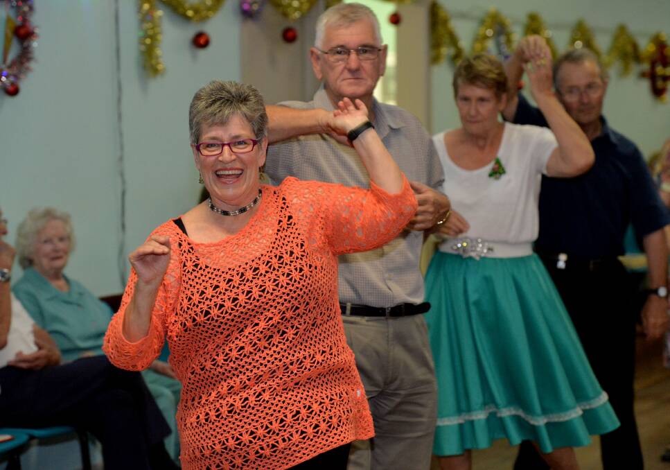 COMMUNITY FUN: Judy Browne and Bill Shay enjoy a Spring Gully Dance event. Picture: JODIE DONNELLAN 