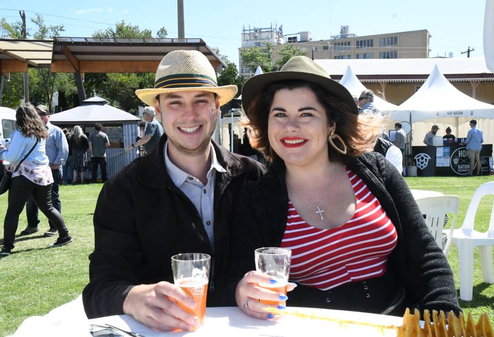 BEER SHOWS: Dion Prince and Annie Mellino at the Bendigo Craft Beer Festival 2020. Picture: TARA COSOLETO