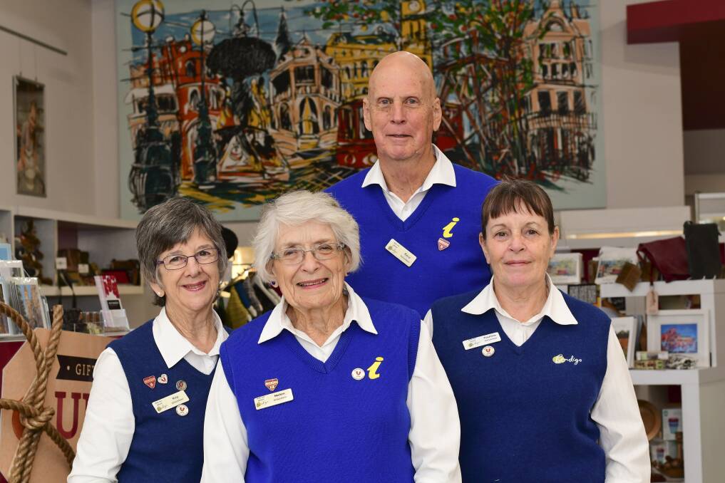 VOLUNTEERS: Kay Galvin, Helen Webb, Ross Galvin and Pauline Crouch in 2018. Picture: NONI HYETT