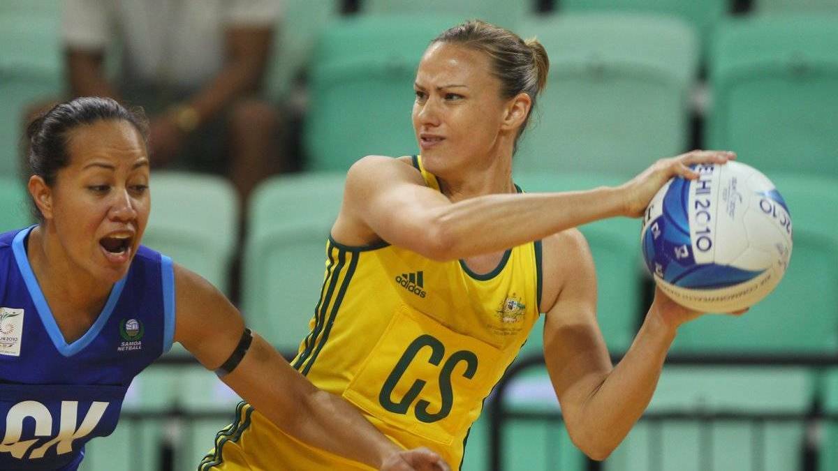FLASHBACK: Sharelle McMahon in action for Australia during the 2010 Commonwealth Games in Delhi where the team finished as the silver medallists.
