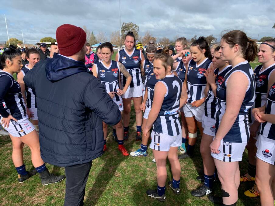 HARD-FOUGHT: The CVFLW team put up a strong effort against the NCWL squad on Sunday in Shepparton.