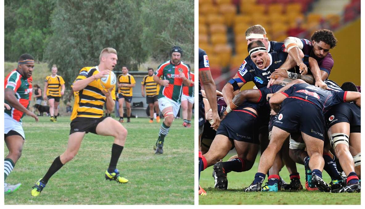 REBEL'S ASSISTANCE: Melbourne Rebels players Harrison Goddard and Stu Dunbar will provide expert advice to the Bendigo Fighting Miners.