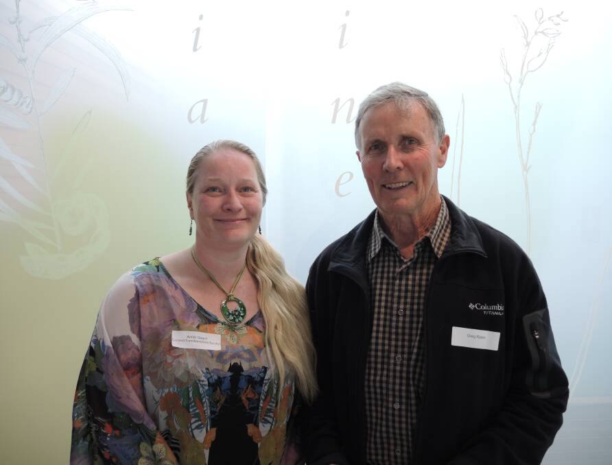 LET'S NUT IT OUT: Angela Geach and Greg Ralton attended the meeting to increase their connections with other members of the community. Picture: ANTHONY PINDA