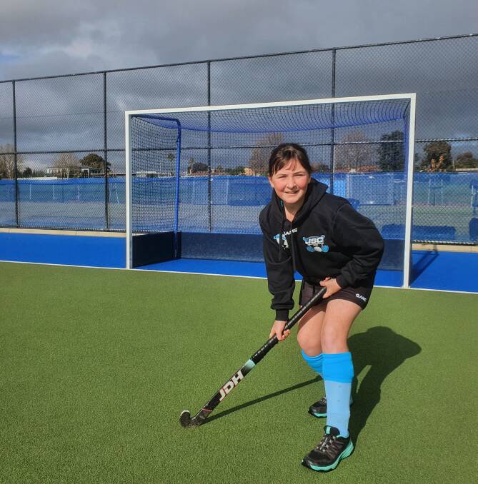 READY TO STRIKE: North West Lightning's Amali Fitzpatrick is eager to get to work on the hockey field at the 2021 Junior State Championships.