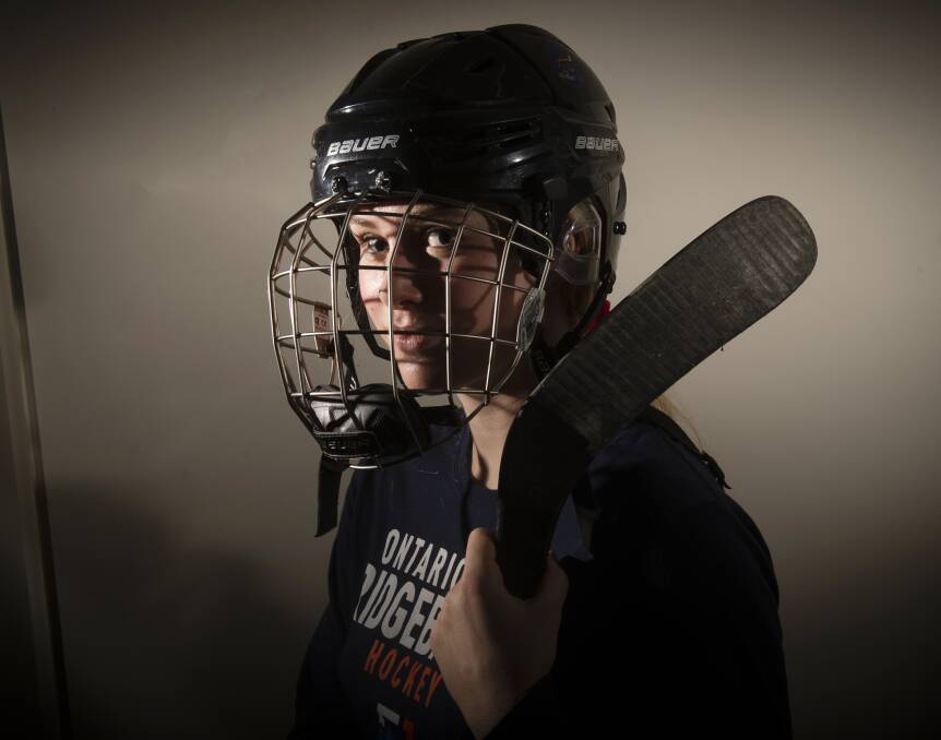 RINK DREAMS: Emily-Davis-Tope is fulfilling her dream of playing ice hockey back in her native Canada. Picture: DARREN HOWE
