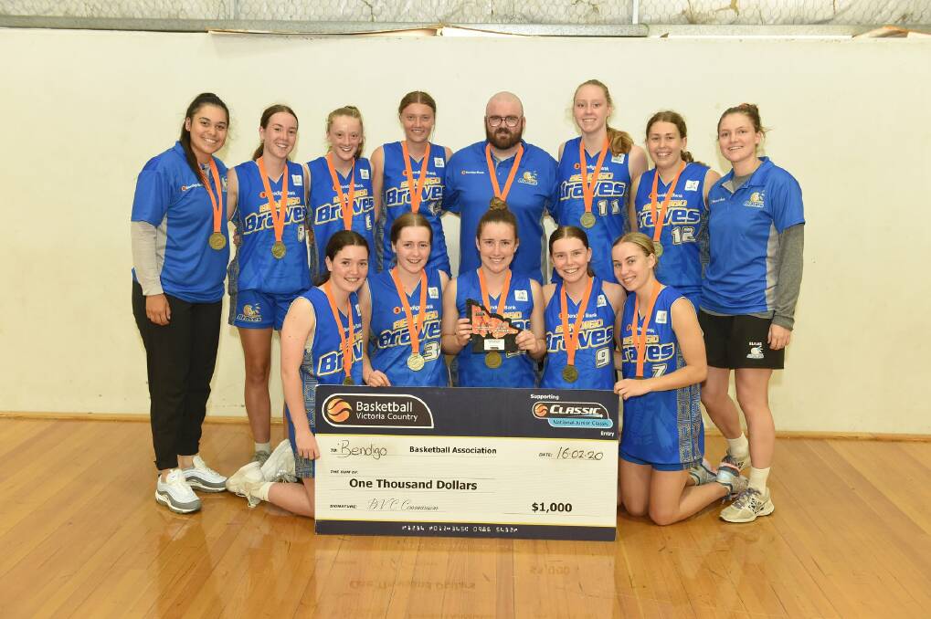 Bendigo Braves Under-18 Division One Girls. Picture: BASKETBALL COUNTRY VICTORIA