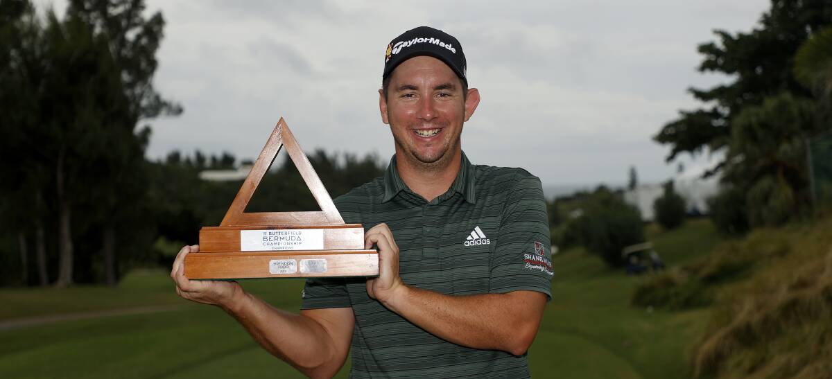BERMUDA TRIANGLE: Lucas Herbert battled tough conditions in the early hours of Monday morning AEDT to secure his first victory on the PGA Tour. Picture: GETTY IMAGES