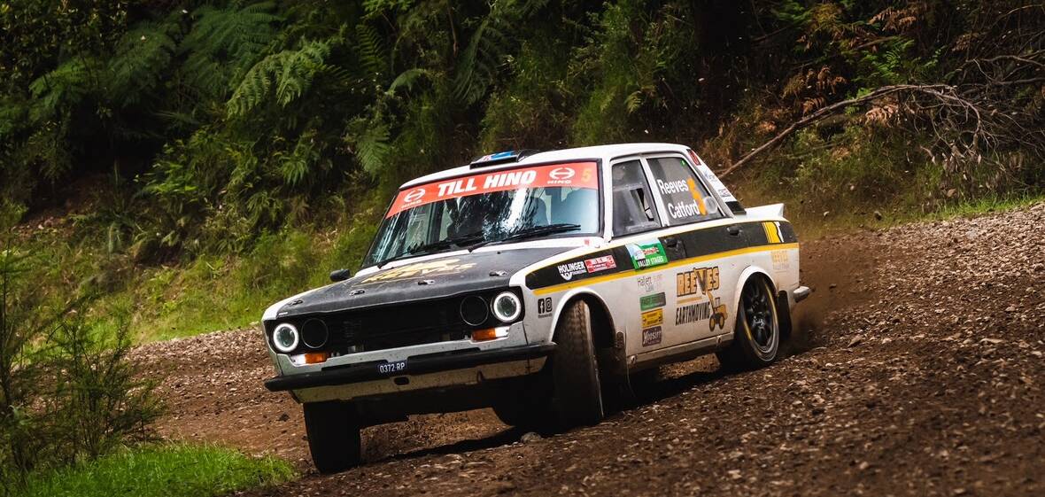 UPGRADES: Brendan Reeves and Kate Catford have made changes to their Datsun 1600 ahead of the rally. Picture: Wishart Media