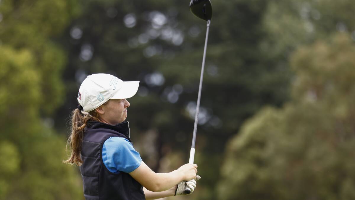 Jazy Roberts finished the TPS Junior Victoria as a T2 runner-up after taking part in a play-off against Elbert Kim and eventual winner Rupert Toomey. Picture by Australian Golf Media