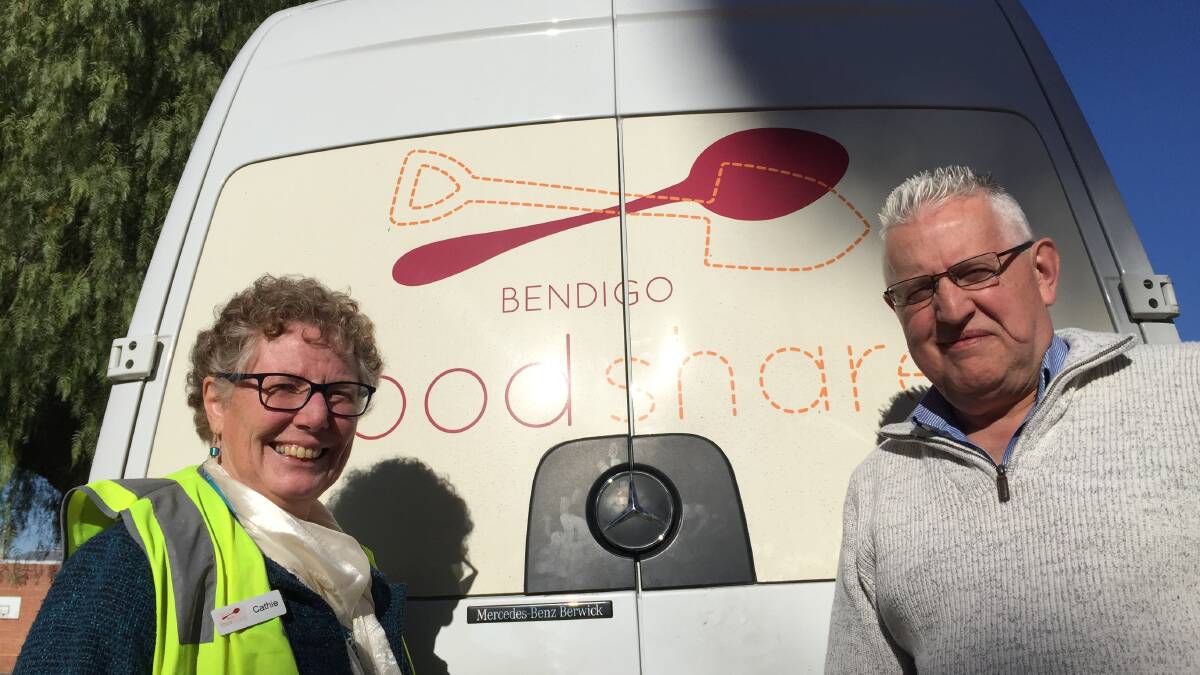 Bendigo Foodshare's Cathie Steele and Steven Coles. Picture: ANTHONY PINDA