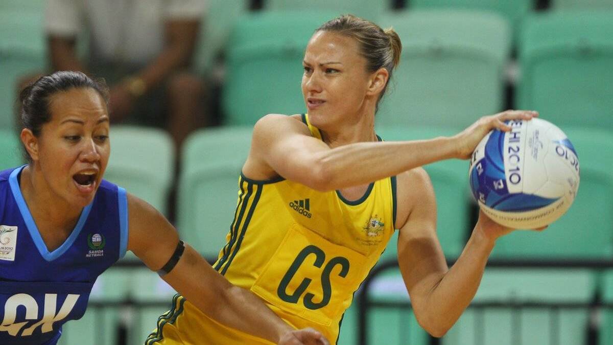 FIERCE COMPETITOR: Bamawm's Sharelle McMahon in action for Australia during the 2010 Commonwealth Games in Delhi.