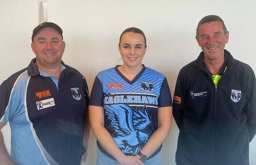 Geoff West (left) and Molly Metcalf (centre) will be joined by Baz Metcalf (right) as EFNC's senior women's coaching line-up. Picture supplied