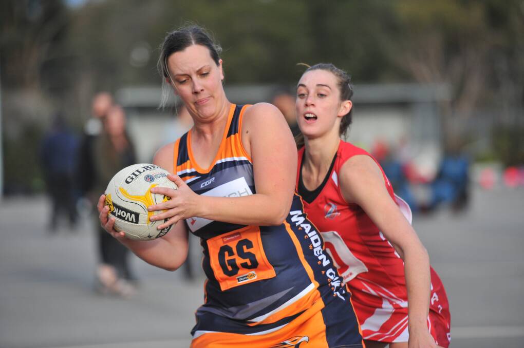 TOP SHOOTER: Maiden Gully's Ally Symons was instrumental in the team's near victory over the Mean Machine. Picture: ADAM BOURKE