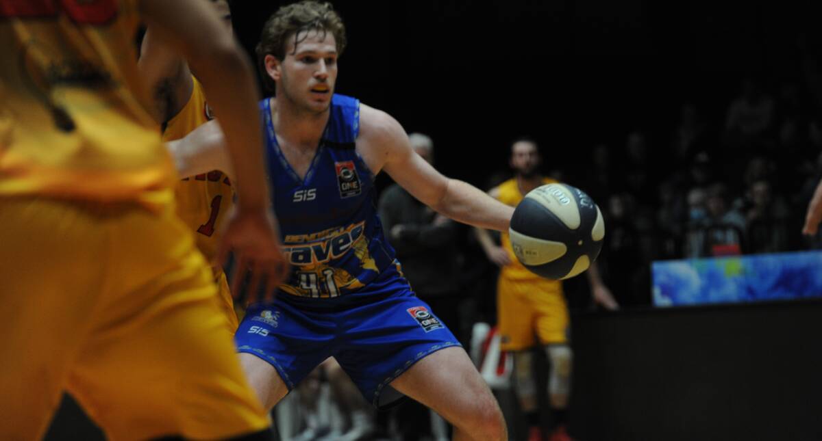 CHALLENGING CLASH: Mitch Clarke was crucial during the Braves 10-point win over the Melbourne Tigers on Saturday night. Clarke scored 12 points, took four rebounds and made two steals. Picture: ANTHONY PINDA