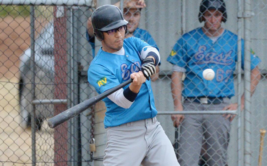 BATTER UP: Bendigo East's Akihiro Yorita has been a key player in the squad's success so far during the 2019 season. Picture: DARREN HOWE