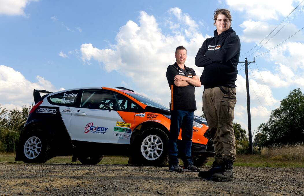NATIONAL DEBUT: Adrian Stratford (right) and co-driver Kain Manning (left) are making their Australian Rally Championship debut this weekend at the Netier National Capital Rally at Canberra. Picture: DARREN HOWE